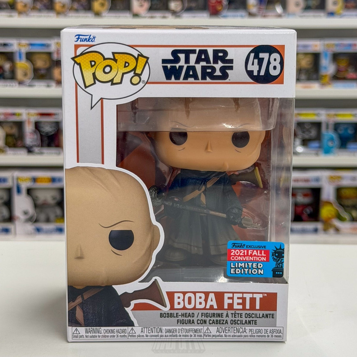 Funko Pop Star Wars Mandalorian Boba Fett NYCC Fall Con 478 Hunter Vinyl Figure