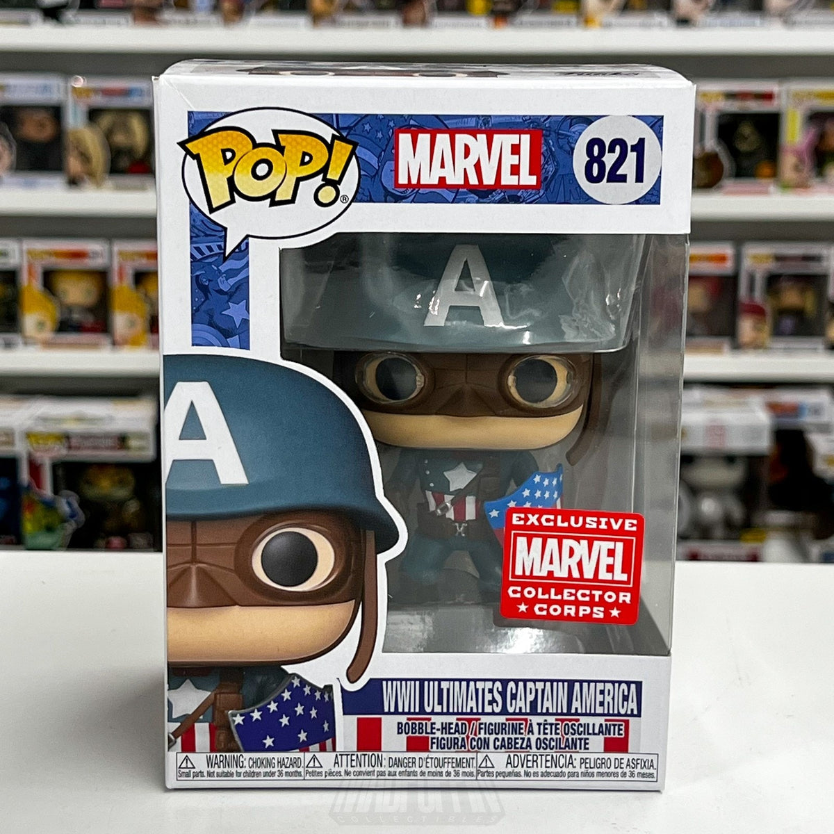 Funko Pop Marvel Collector Corps WWII Ultimates Captain America 821 Vinyl Figure