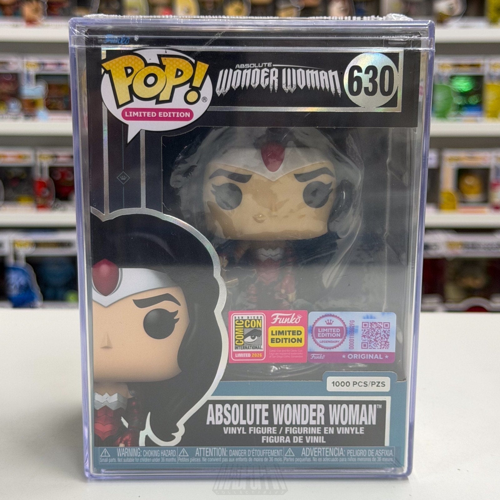 Funko Pop DC Heroes Absolute Wonder Woman 630 LE 1000 SDCC 2026 Toy CON STICKER