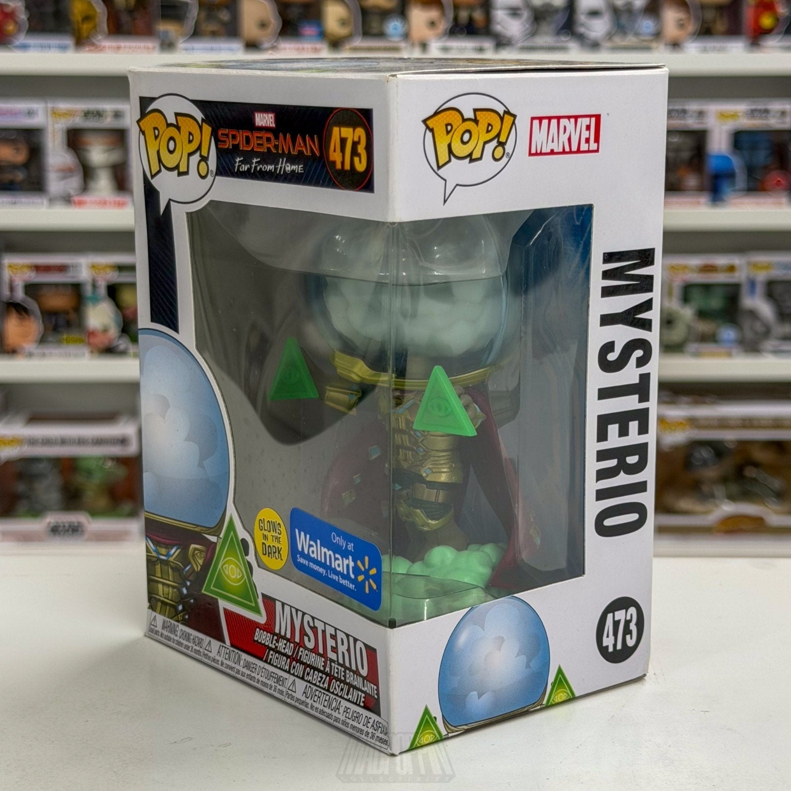 Funko Pop Marvel Spider-Man Far From Home Mysterio Glow Walmart 473 Vinyl Figure
