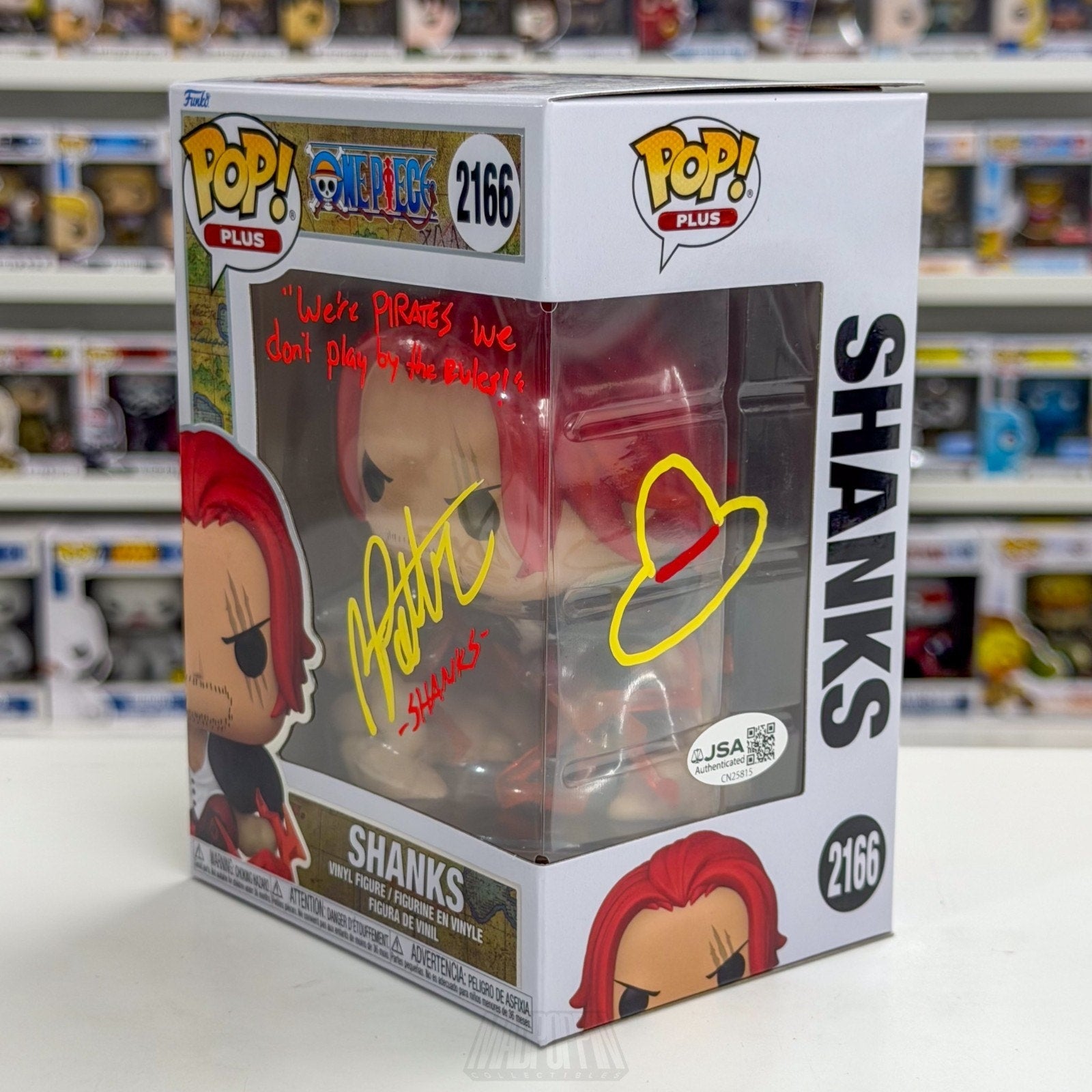 Funko Pop Anime One Piece Shanks Devine Departure Signed JSA 2166 Vinyl Figure