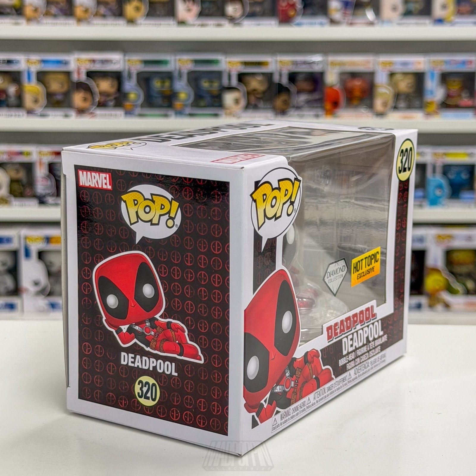 Funko Pop Marvel Deadpool Lounging Diamond Hot Topic 320 Mutant Toy Vinyl Figure