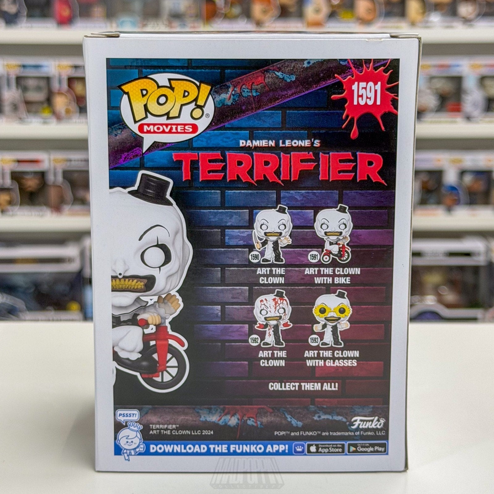 Funko Pop Movies Terrfier Art the Clown w/Bike 1591 Horror Gore Toy Vinyl Figure