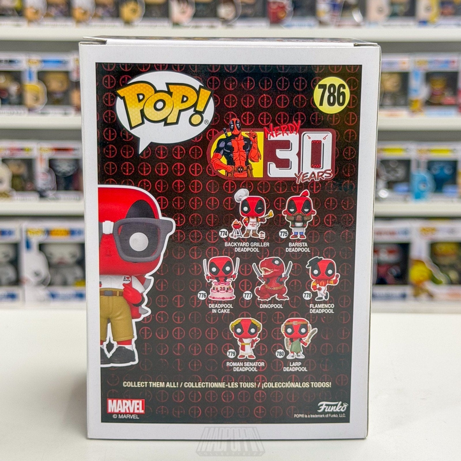 Funko Pop Marvel Nerd Deadpool Exclusive 786 Mercenary Antihero Toy Vinyl Figure