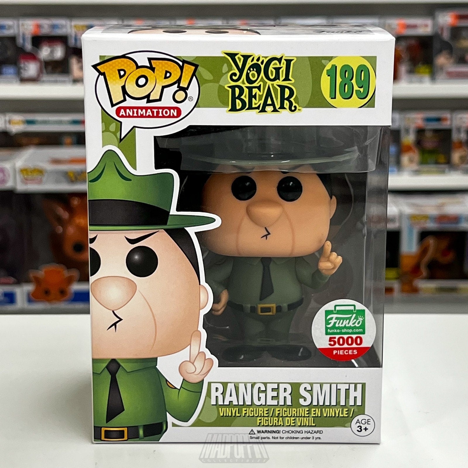 Funko Pop Animation Yogi Bear Ranger Smith 5000 PCS Exclusive 189 Vinyl Figure