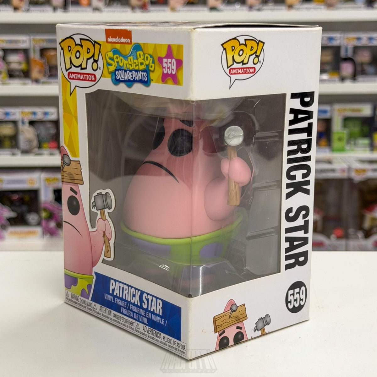 Funko Pop Animation SpongeBob SquarePants Patrick Star w/Hammer 559 Vinyl Figure
