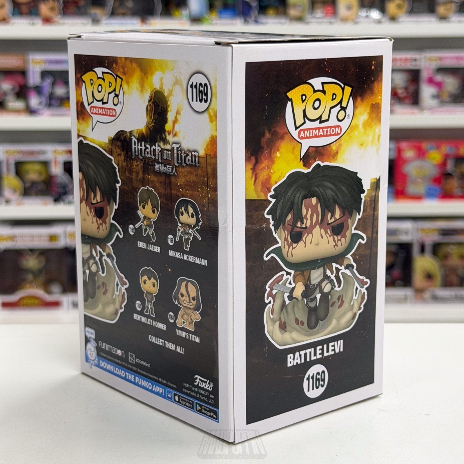 Funko Pop Anime Attack Titan Battle Levi Bloody Alliance Ent 1169 Vinyl Figure