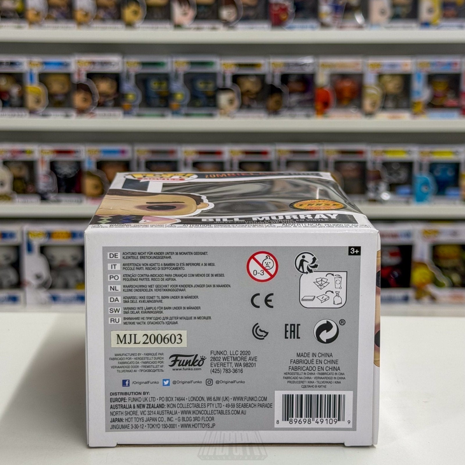 Funko Pop Movies Zombieland Bill Murray Short Hair Chase 1000 Comedy Toy Figure