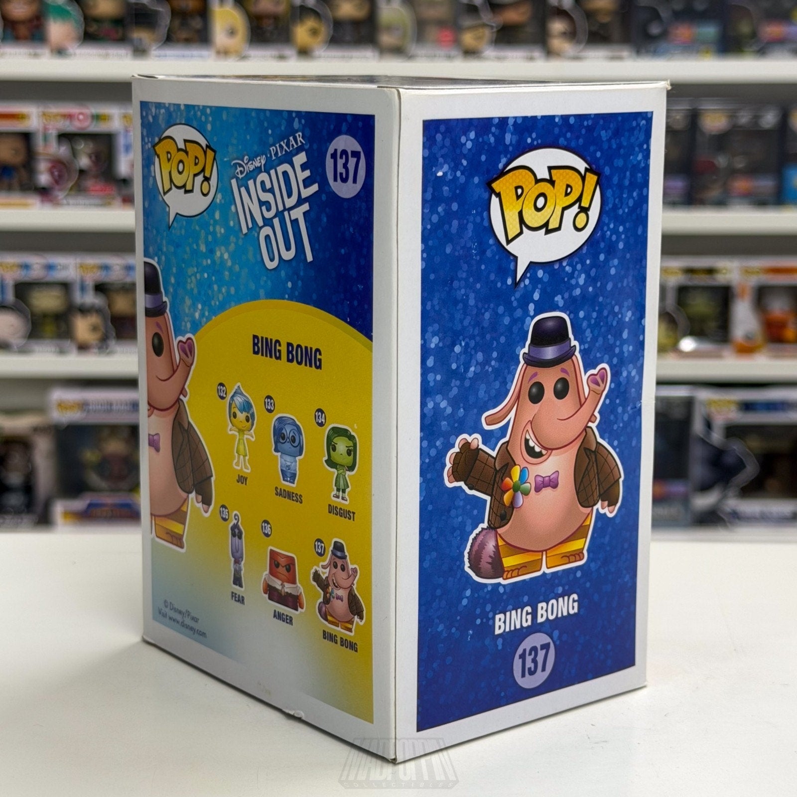 Funko Pop Disney Pixar Inside Out Bing Bong Clear Hot Topic 137 Toy Vinyl Figure