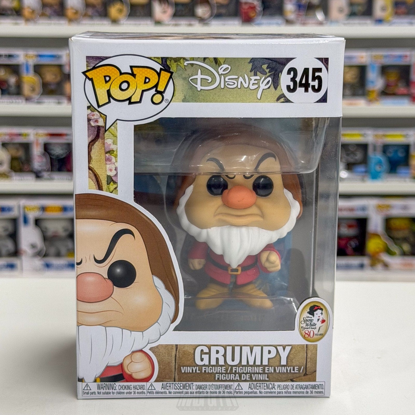 Funko Pop Disney Snow White 7 Dwarfs Grumpy 345 Animated Musical Vinyl Figure