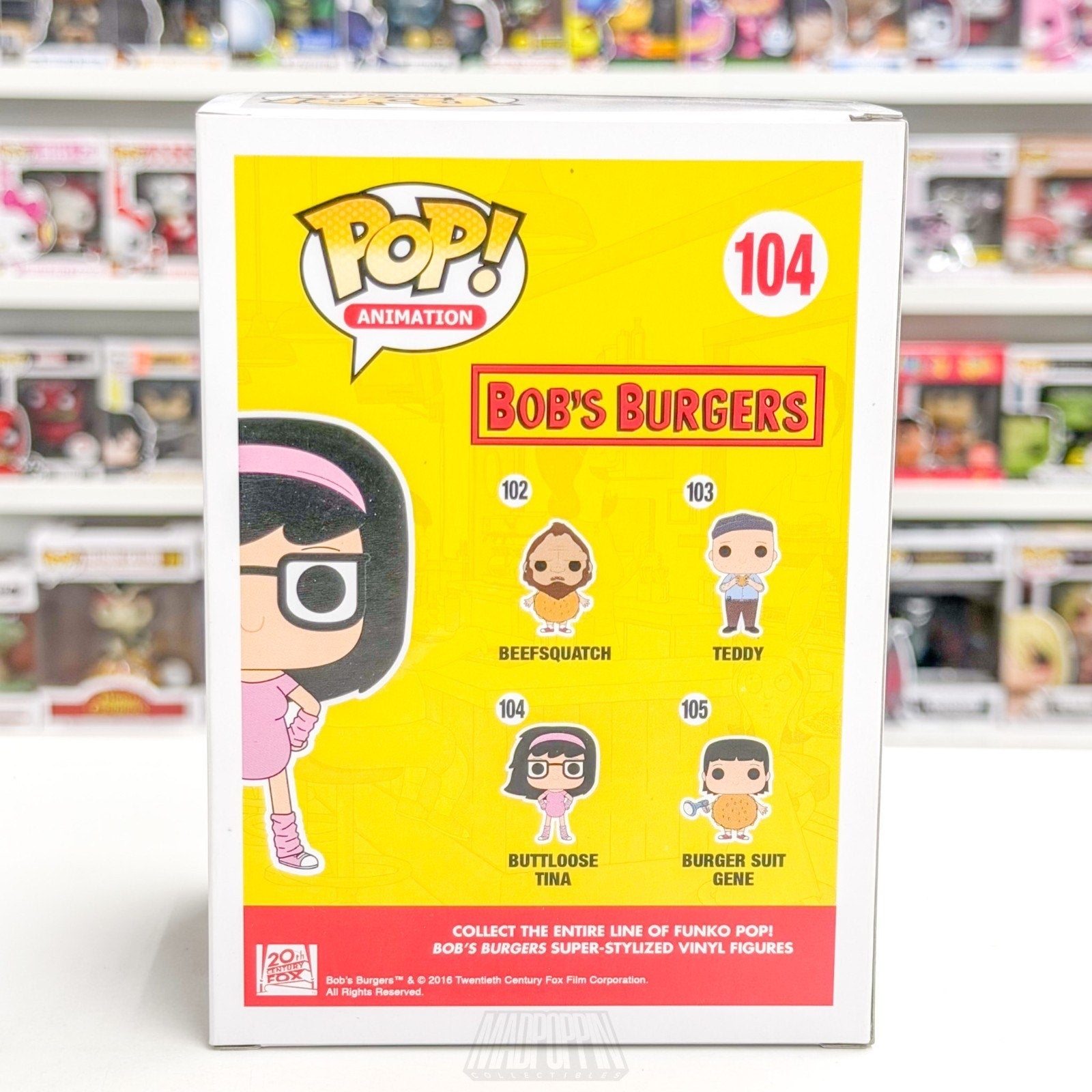 Funko Pop Animation Bobs Burgers Buttloose Tina Belcher 104 Sitcom Vinyl Figure