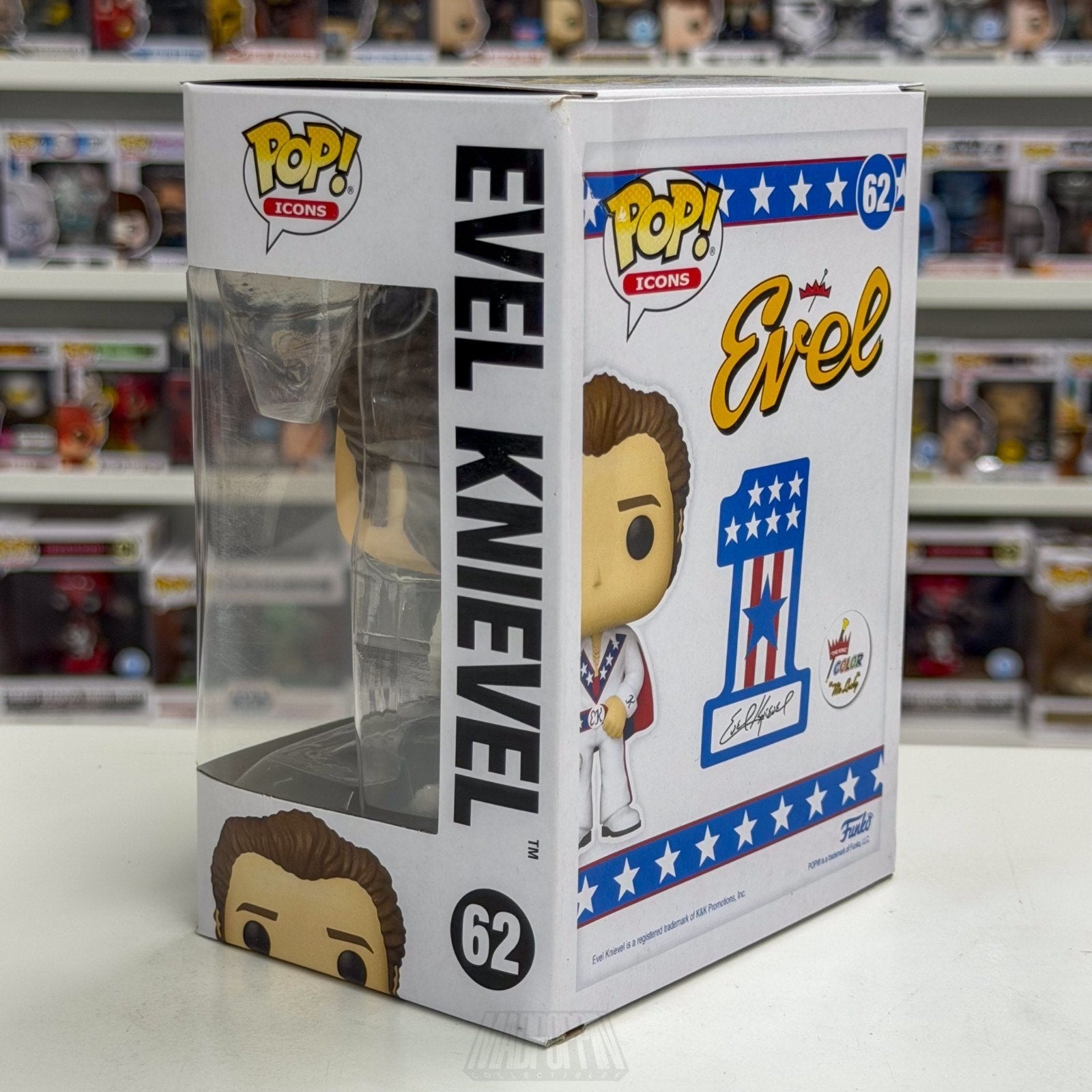 Funko Pop Icons Evel Knievel 62 American Stunt Performer Entertainer Toy Figure