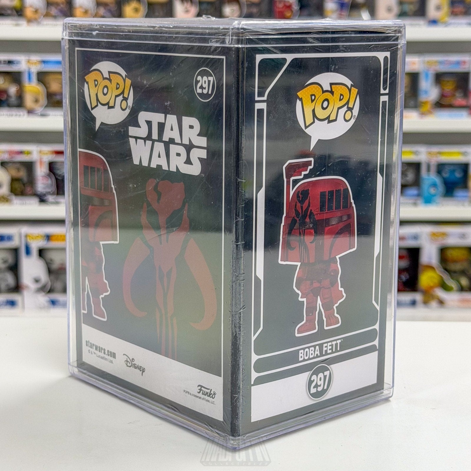 Funko Pop Star Wars Boba Fett Futura Red WonderCon Official Sticker 297 Figure