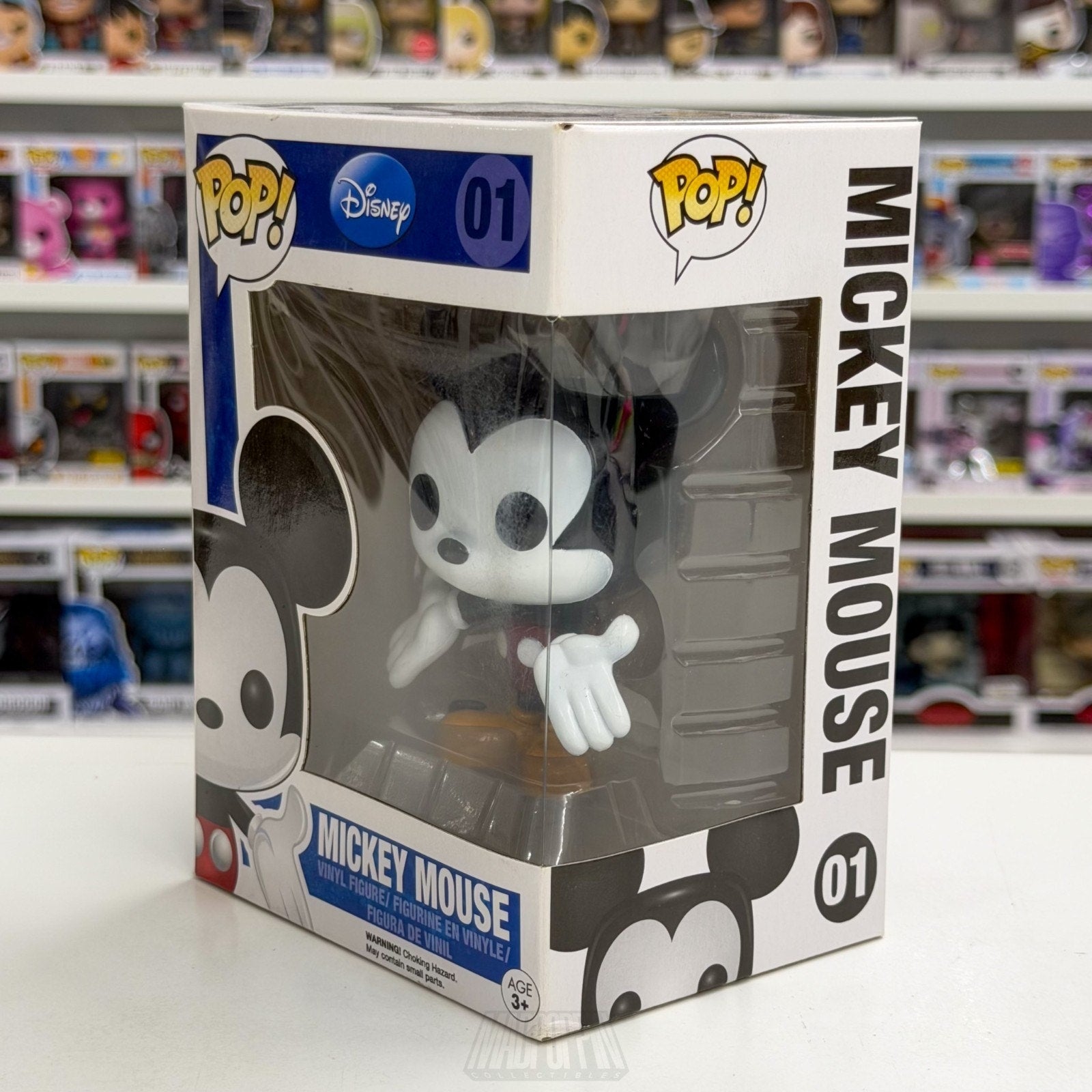 Funko Pop Disney Mickey Mouse OG Blue Logo Box 01 Mascot Icon Toy Vinyl Figure