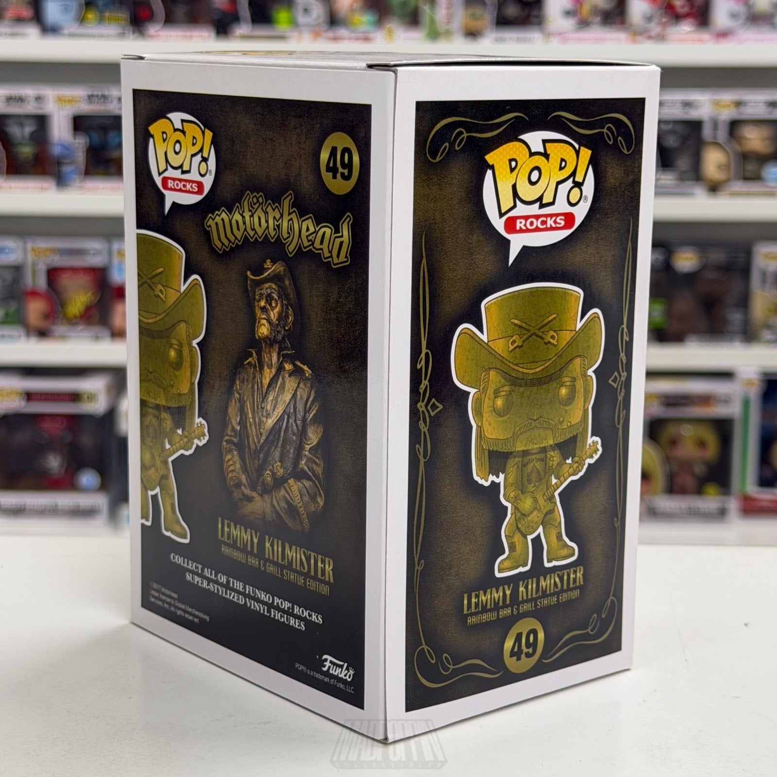 Funko Pop Rocks Motorhead Lemmy Kilmister Gold Hot Topic 49 Heavy Metal Figure