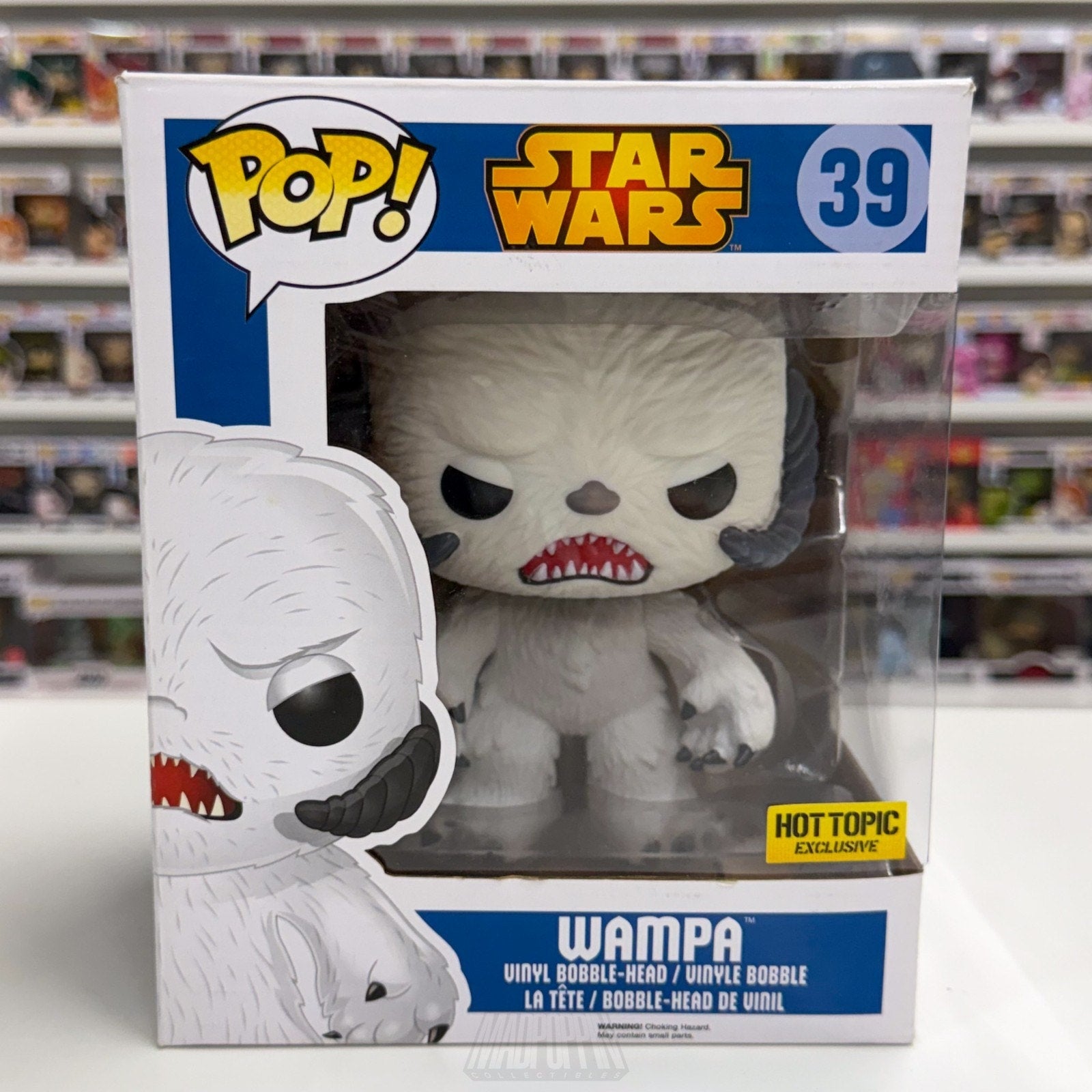 Funko Pop Star Wars Wampa Flocked Hot Topic 39 Ice Snow Monster Vinyl 6" Figure