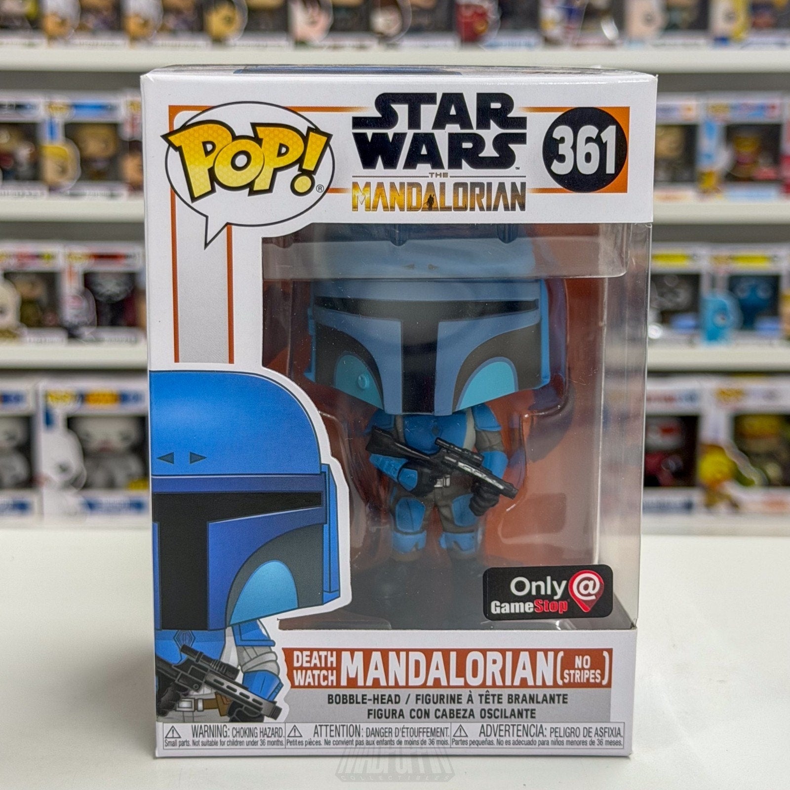 Funko Pop Star Wars Death Watch Mandalorian No Stripes GameStop 361 Vinyl Figure