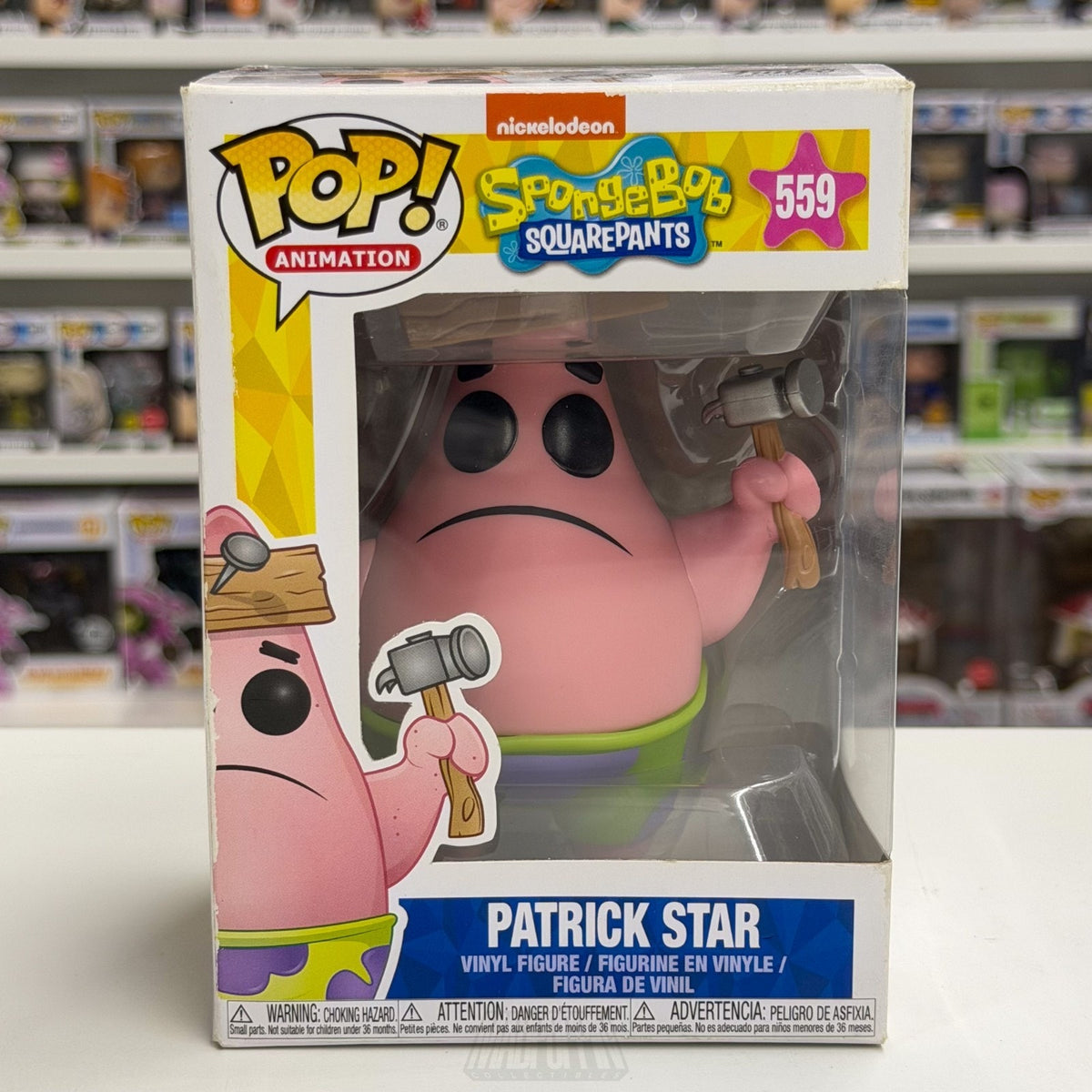 Funko Pop Animation SpongeBob SquarePants Patrick Star w/Hammer 559 Vinyl Figure