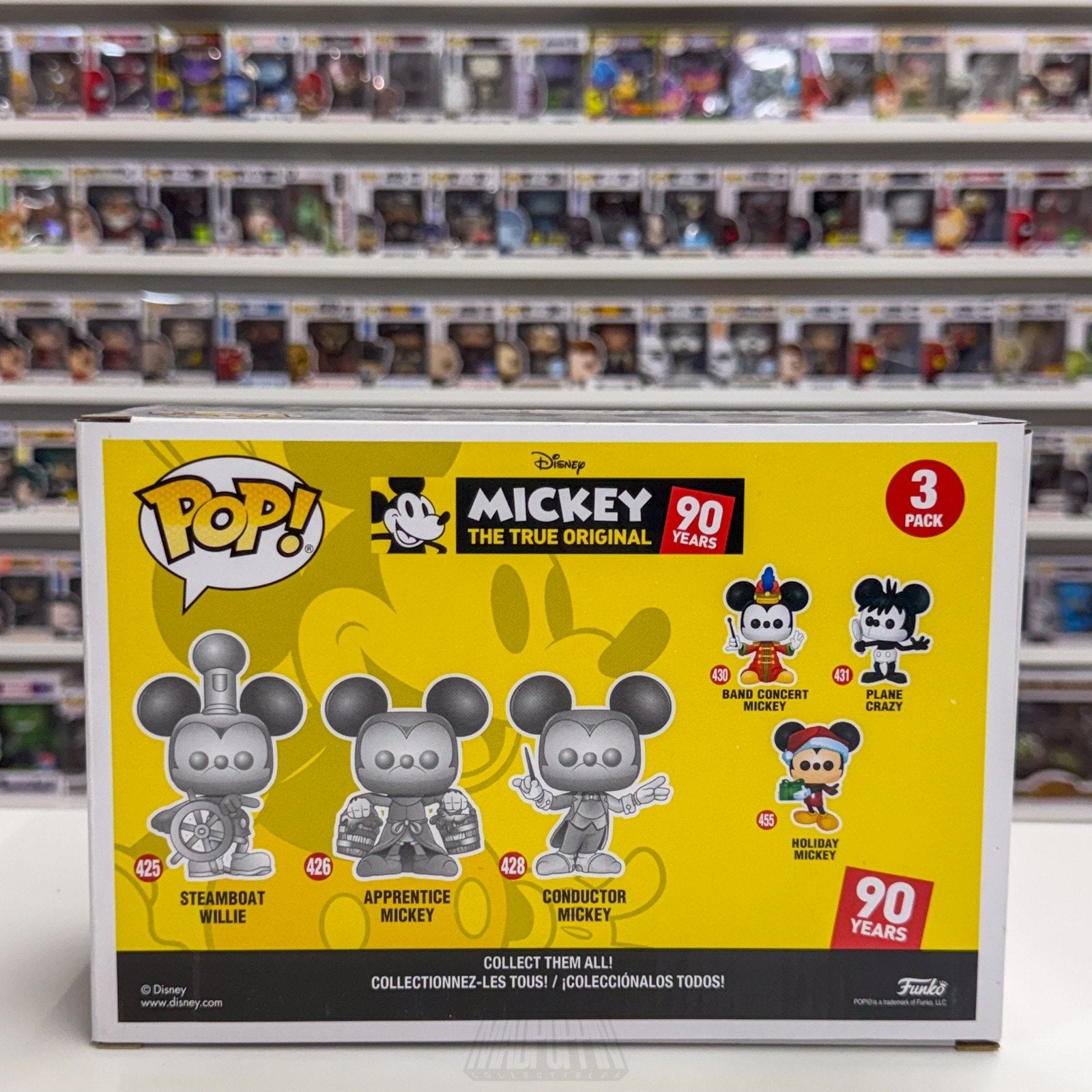 Funko Pop Disney Mickey Mouse Silver 3 Pack Amazon Exclusive Toy Vinyl Figures