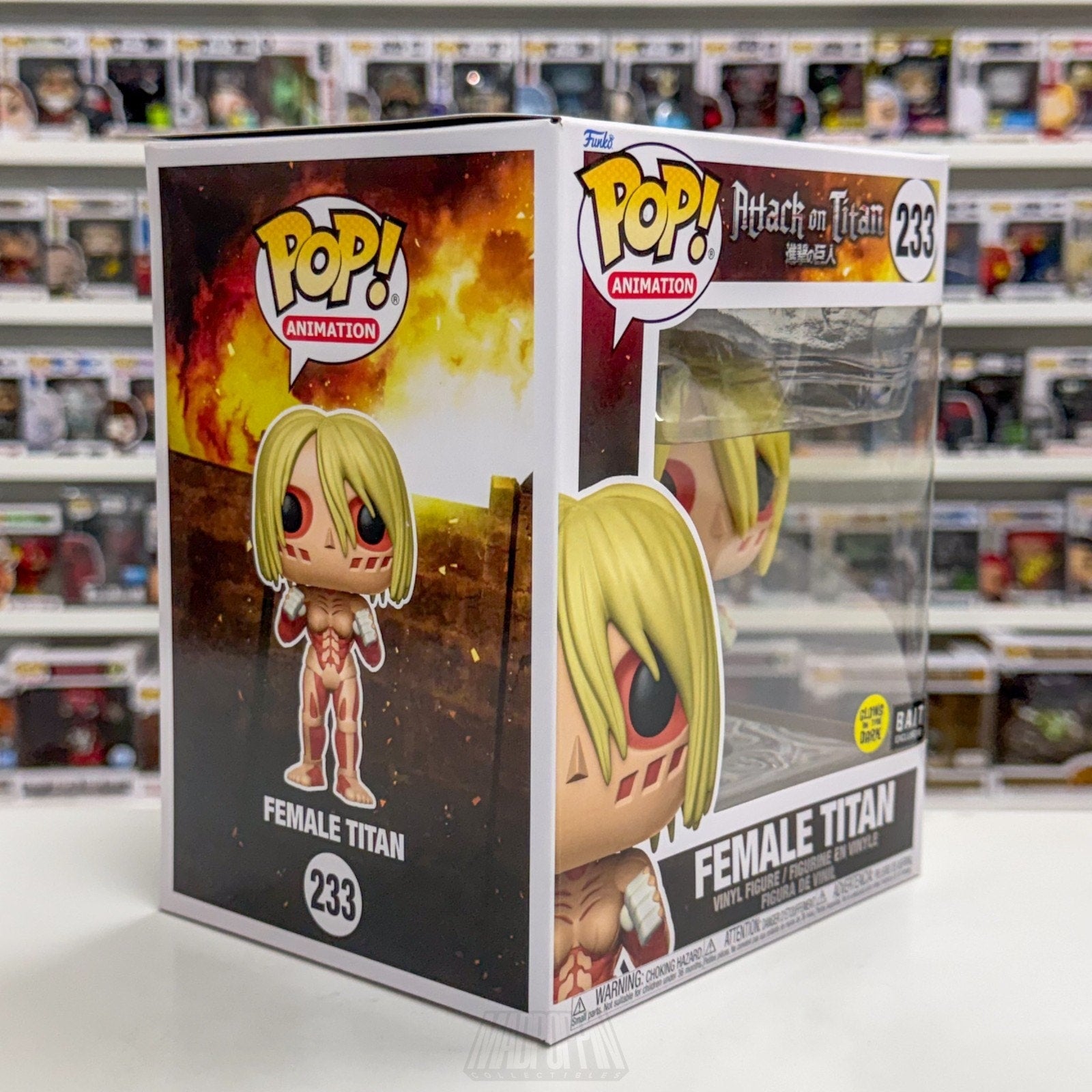 Funko Pop Anime Attack on Titan Female Titan 6" Glow BAIT 233 Manga Vinyl Figure