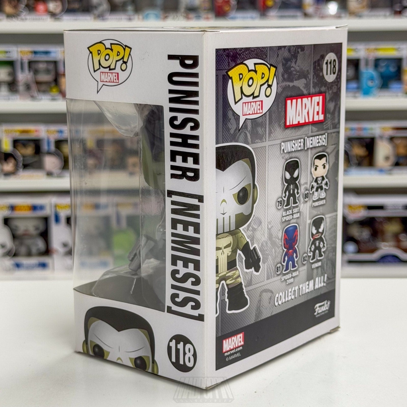 Funko Pop Marvel Punisher Nemesis 118 Frank Castle Vigilante Skull Vinyl Figure