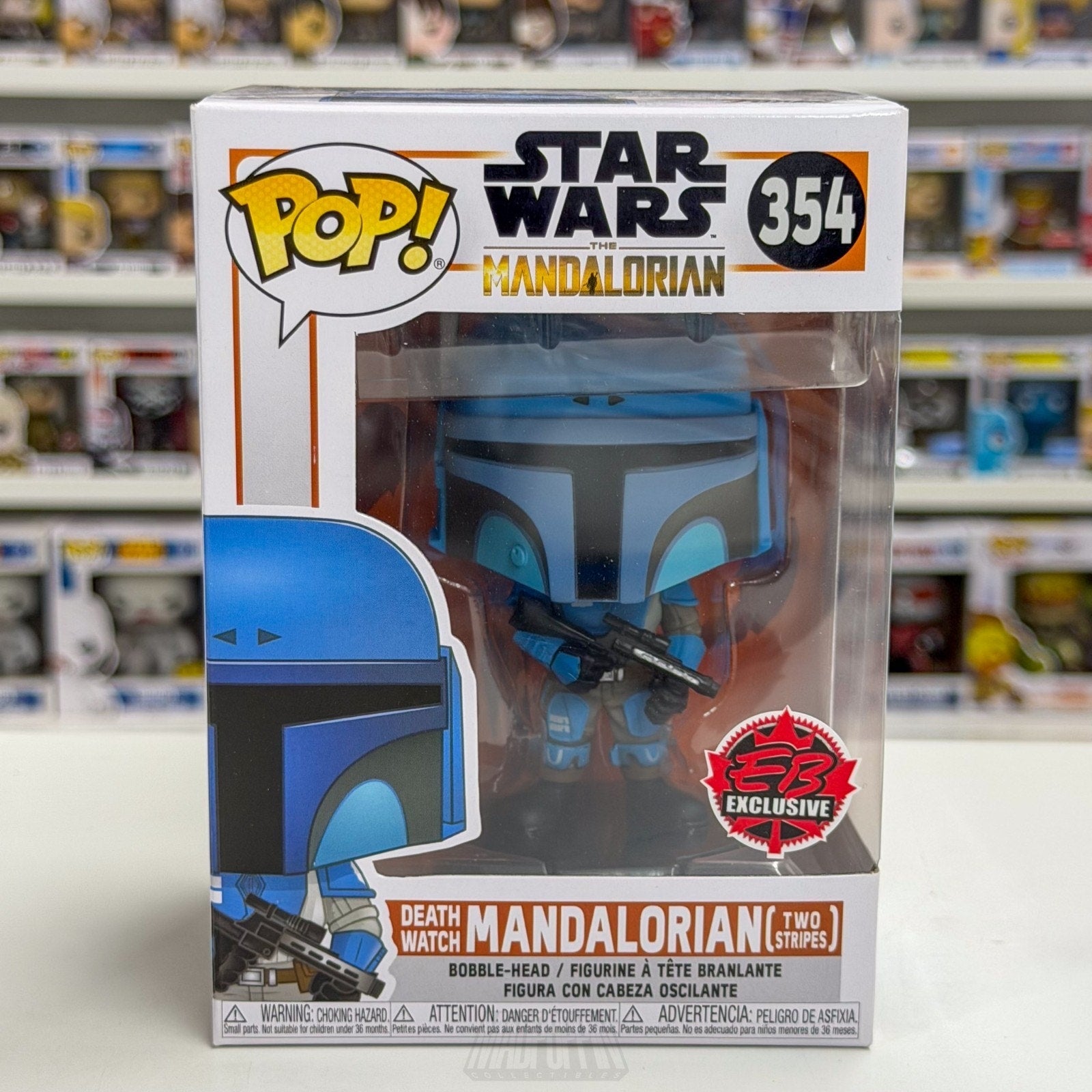 Funko Pop Star Wars Death Watch Mandalorian Two Stripes EB Games 354 Toy Figure