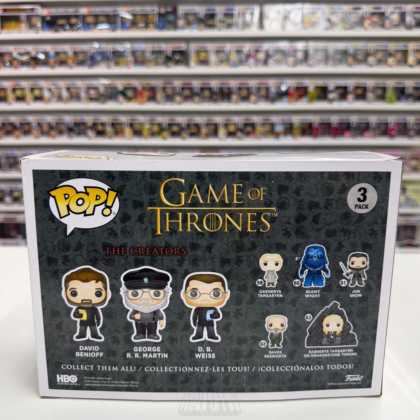 Funko Pop TV HBO Game of Thrones The Creators NYCC Excl 3 Pack Toy Vinyl Figure