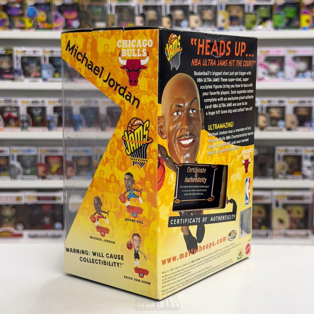 Mattel NBA Ultra Jams Basketball Michael Jordan 45 Jersey w/Upper Deck Card Toy