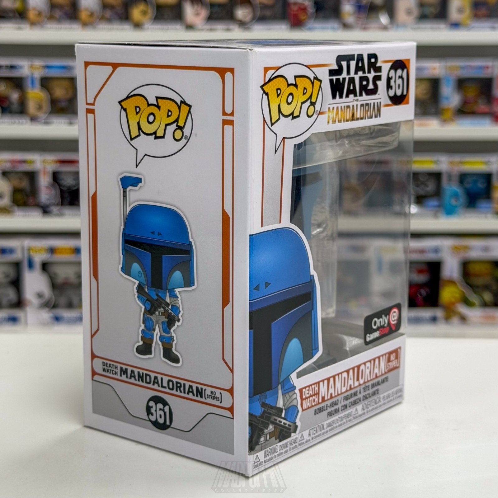 Funko Pop Star Wars Death Watch Mandalorian No Stripes GameStop 361 Vinyl Figure
