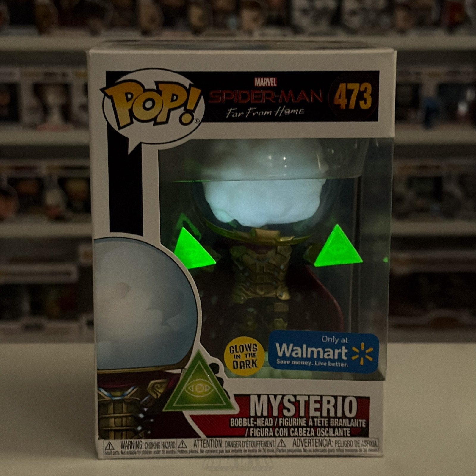 Funko Pop Marvel Spider-Man Far From Home Mysterio Glow Walmart 473 Vinyl Figure