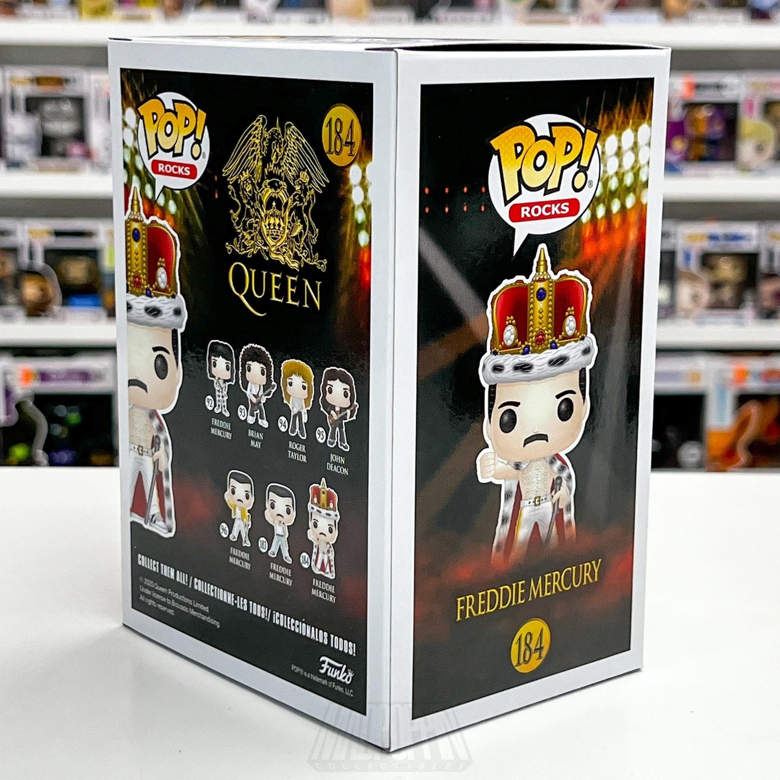 Funko Pop! Rocks Queen Freddie Mercury #184 Crown Robe Vinyl Figure Boxed