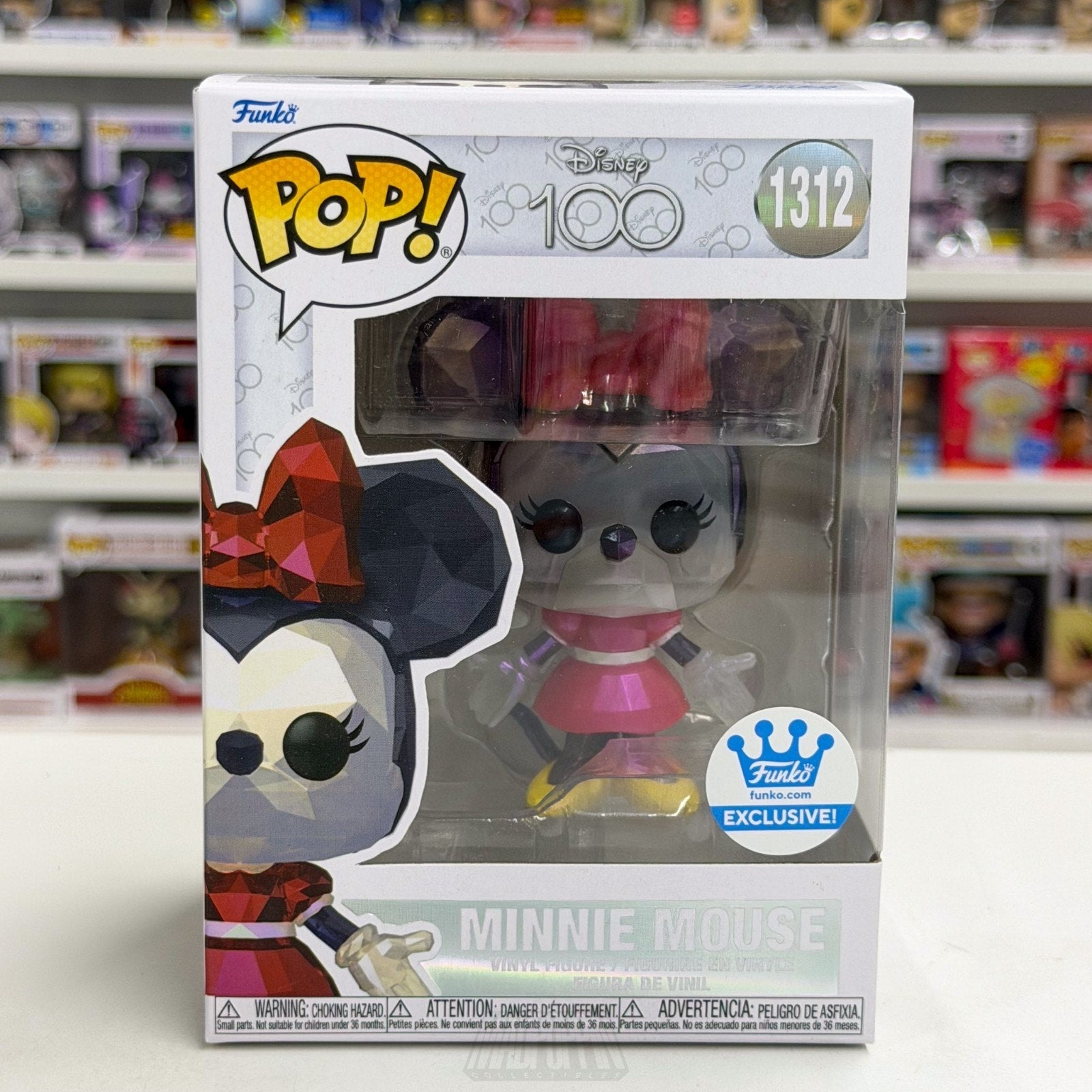 Funko Pop Disney 100 Minnie Mouse Facet Exclusive 1312 Mickey Toy Vinyl Figure
