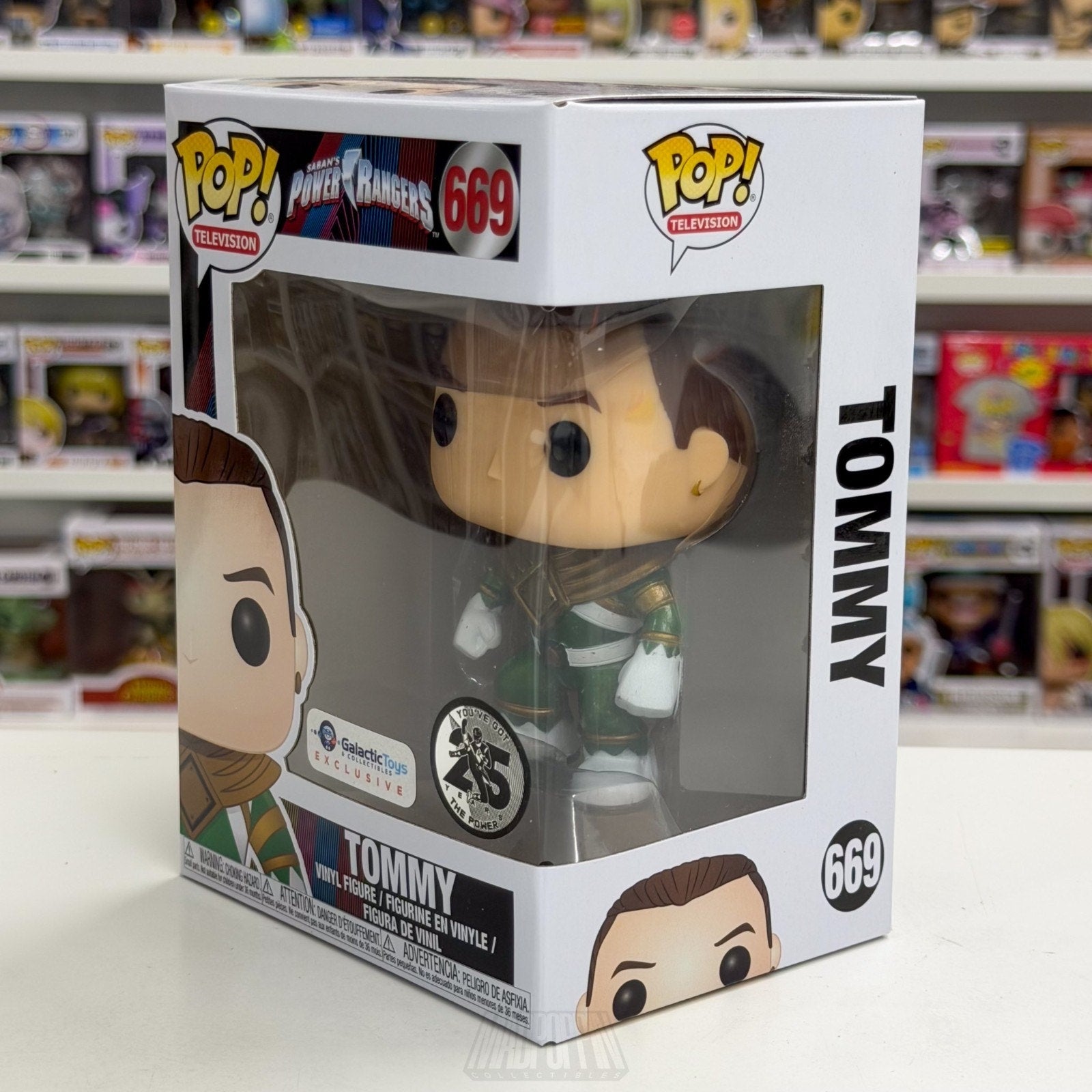 Funko Pop TV Power Rangers Tommy Green Metallic Galactic Toys 669 Vinyl Figure