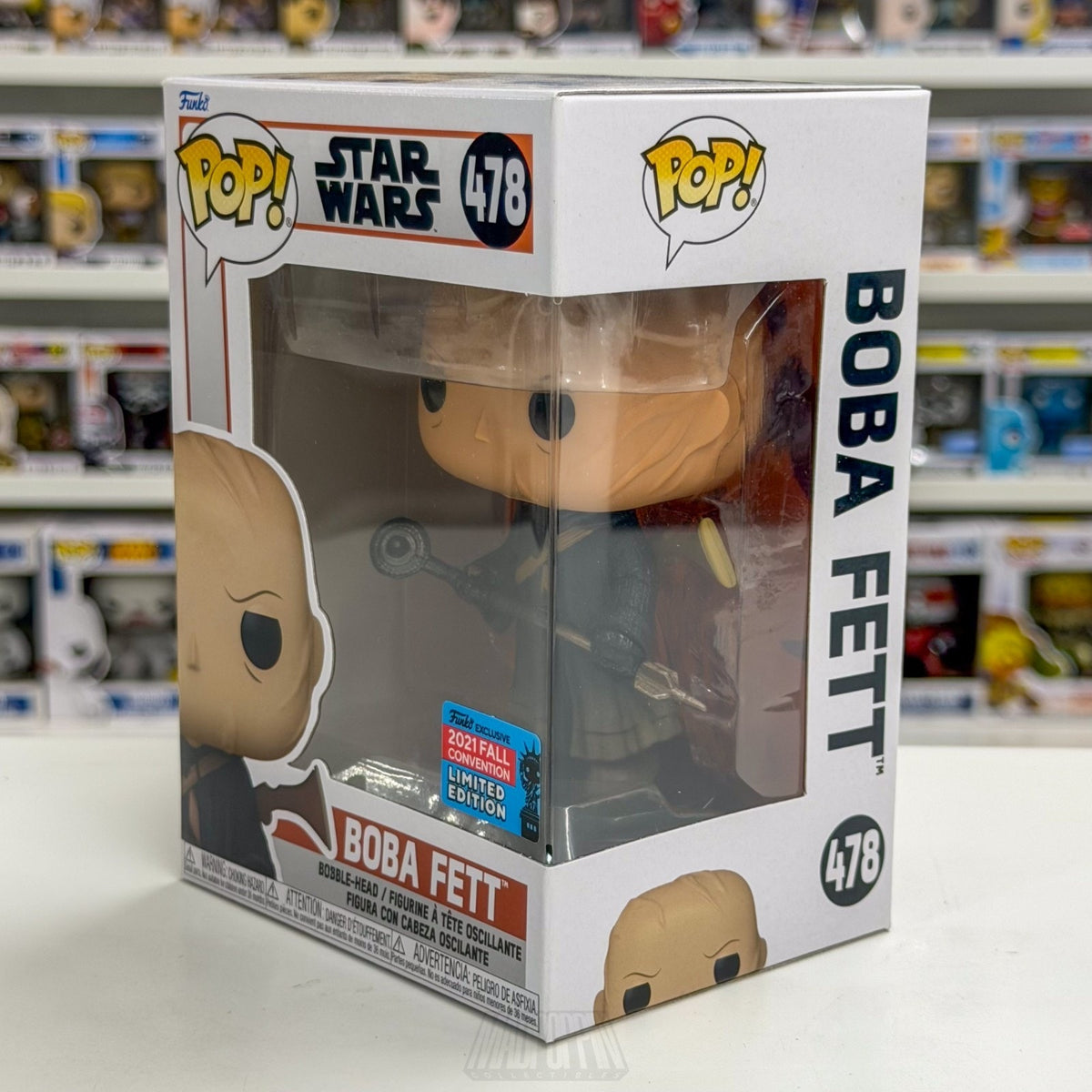 Funko Pop Star Wars Mandalorian Boba Fett NYCC Fall Con 478 Hunter Vinyl Figure