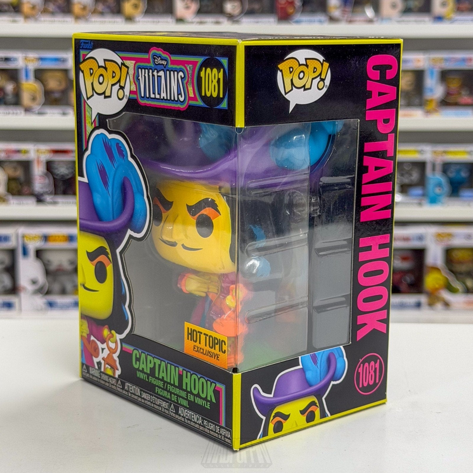 Funko Pop Disney Villains Captain Hook Hot Blacklight Topic 1081 Vinyl Figure