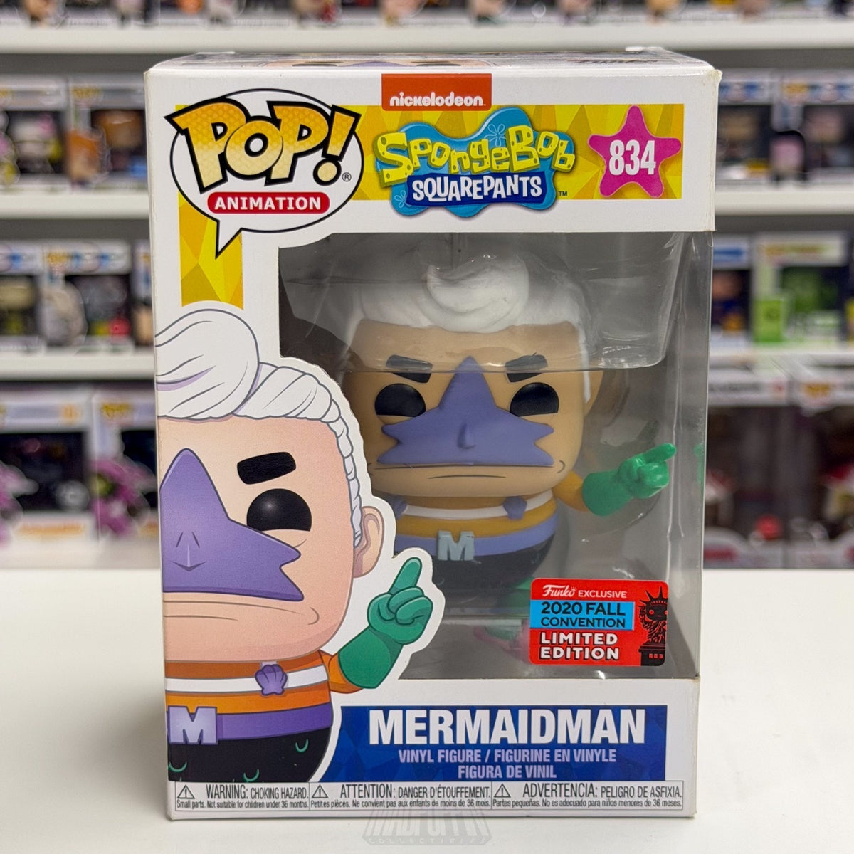 Funko Pop Animation SpongeBob SquarePants Mermaidman NYCC 834 Toy Vinyl Figure