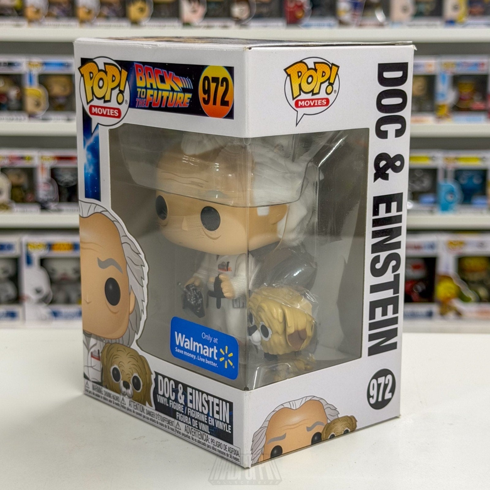 Funko Pop Movies Back to the Future Doc Brown Einstein Walmart 972 Vinyl Figure
