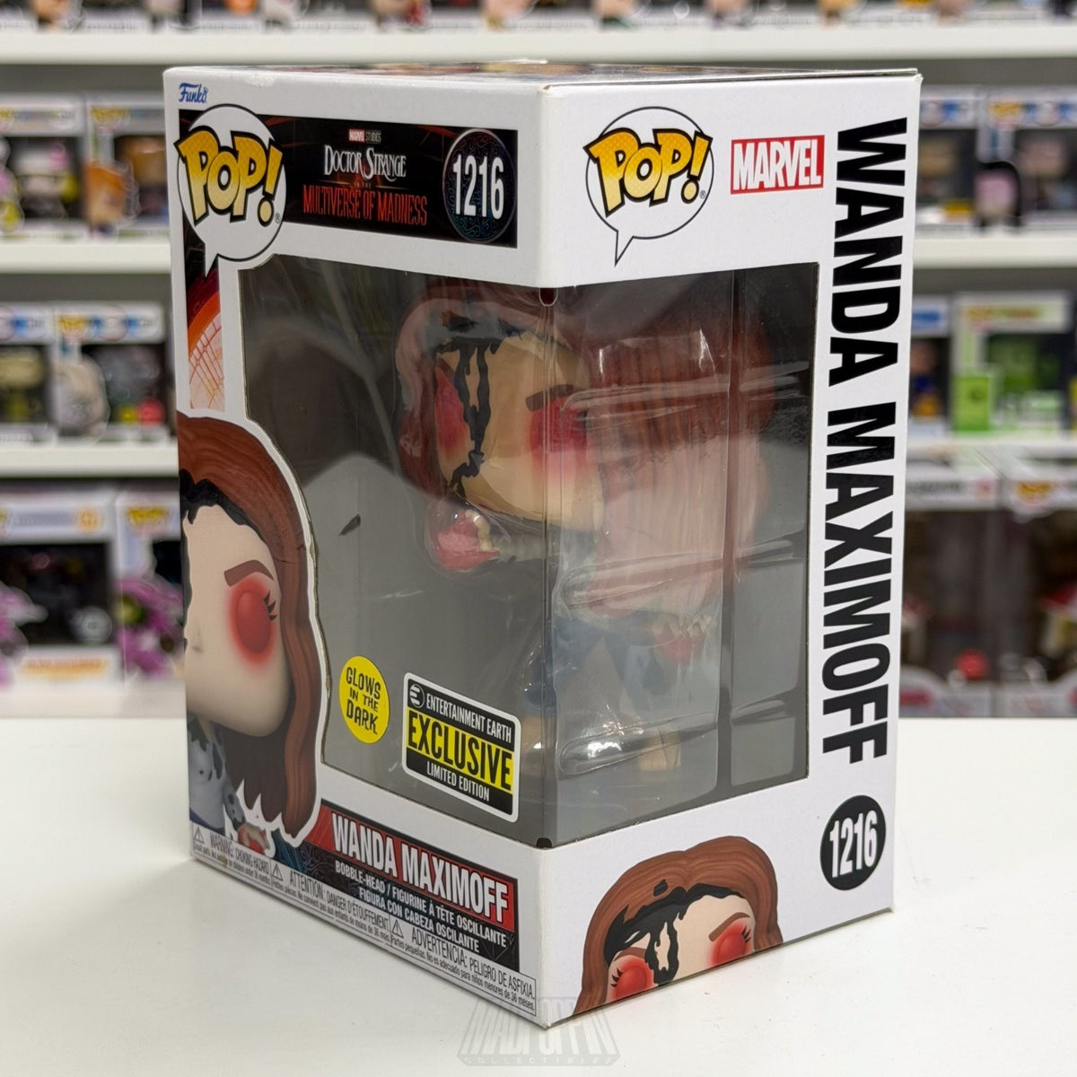 Funko Pop Marvel Wanda Maximoff Entertainment Earth Glow 1216 Witch Vinyl Figure