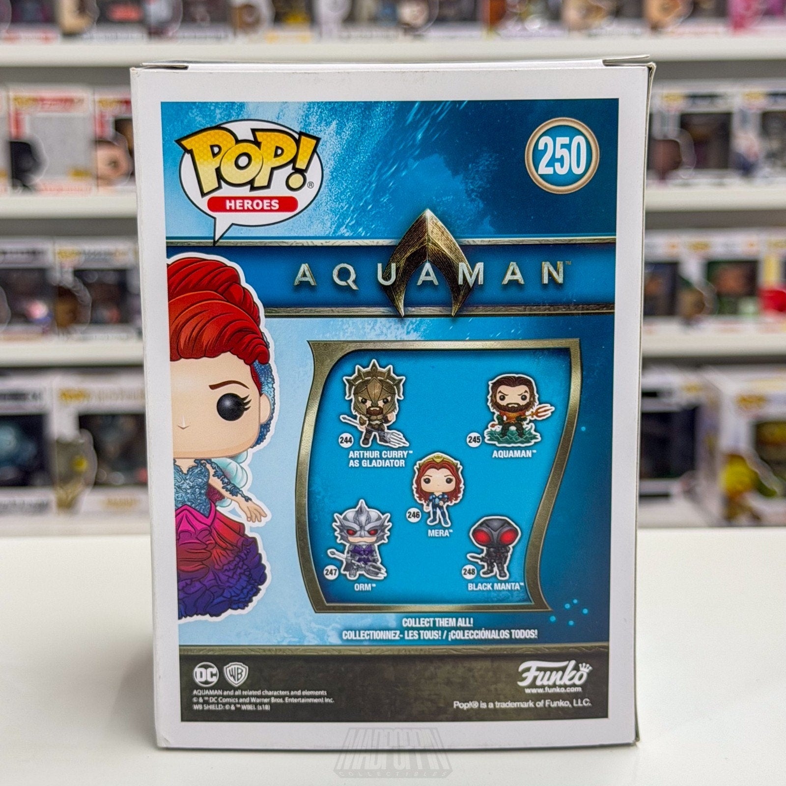 Funko Pop DC Heroes Aquaman Mera Gown GameStop 250 Aquawoman Toy Vinyl Figure