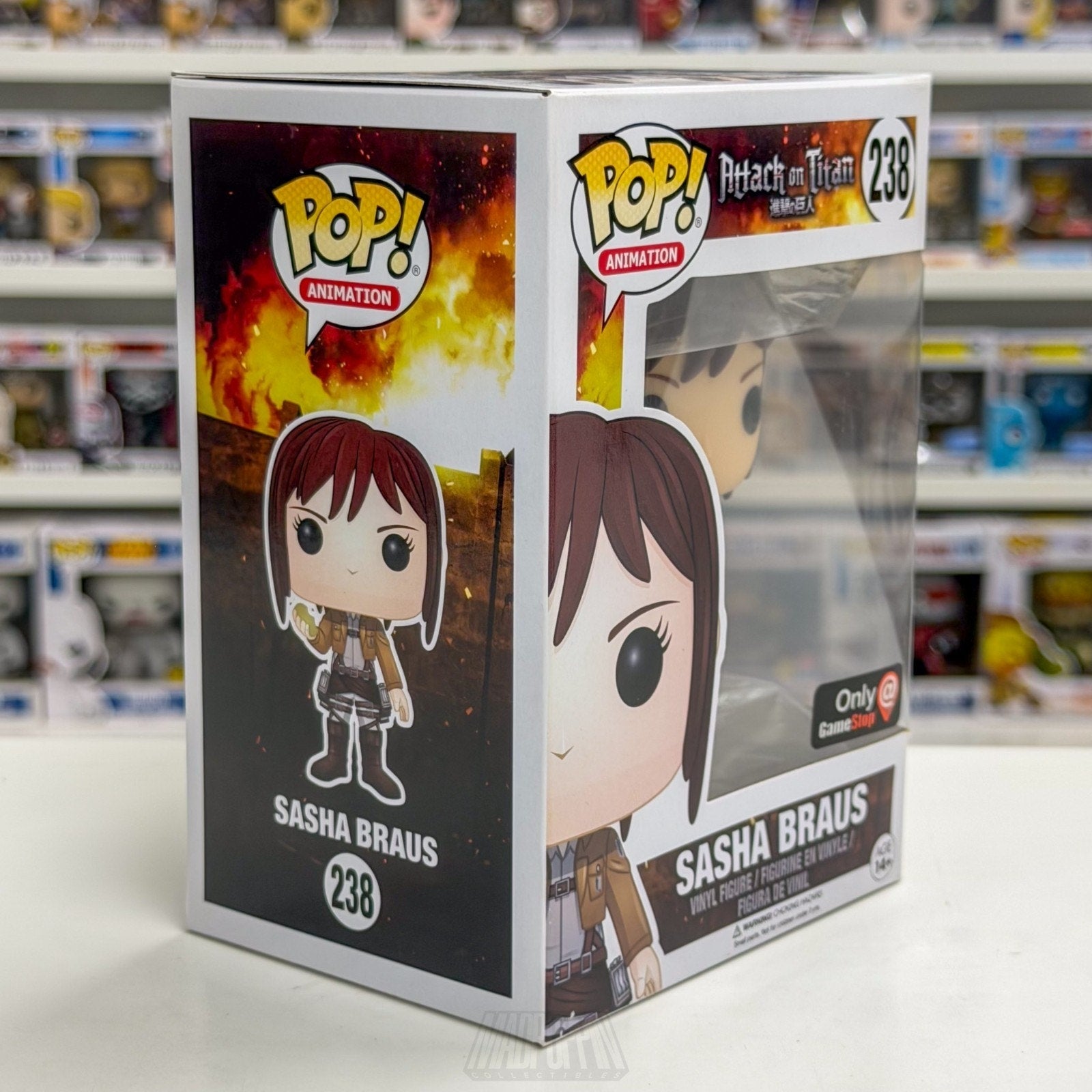 Funko Pop Anime Attack Titan Sasha Braus GameStop 238 Japan Manga Vinyl Figure