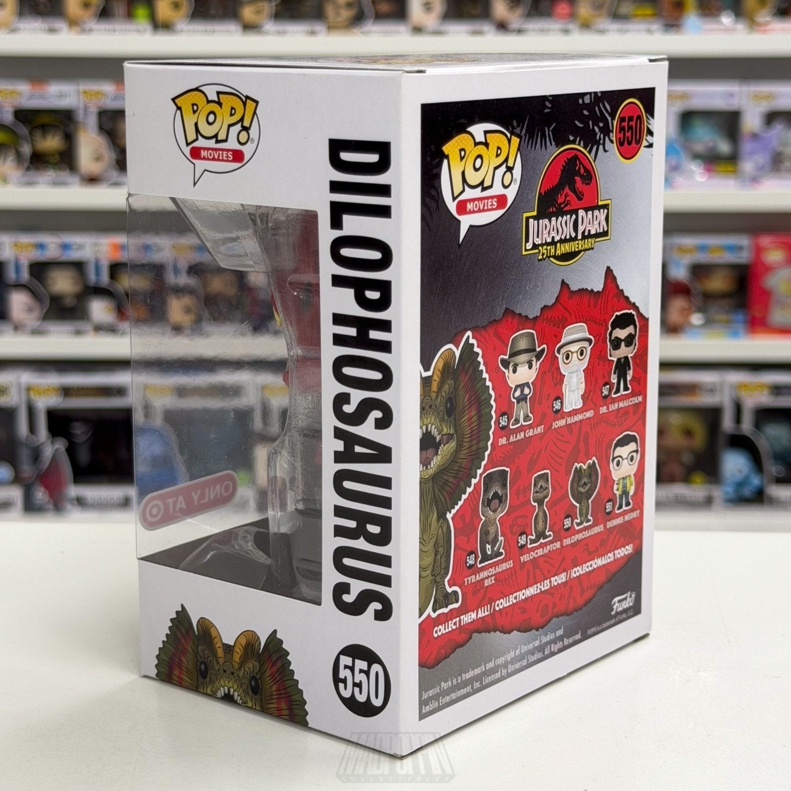Funko Pop Movies Jurassic Park Dilophosaurus Red Target 550 Dino Vinyl Figure