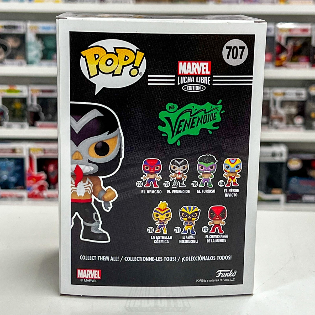 Funko Pop Marvel Collector Corps Lucha Libre El Venenoide Metallic 707 Figure