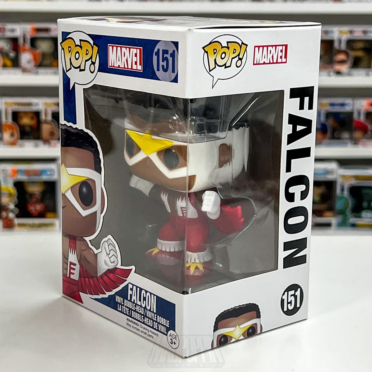 Funko Pop Marvel Falcon 151 Vinyl Bobble-Head Figure Box Sam Wilson Avengers Toy