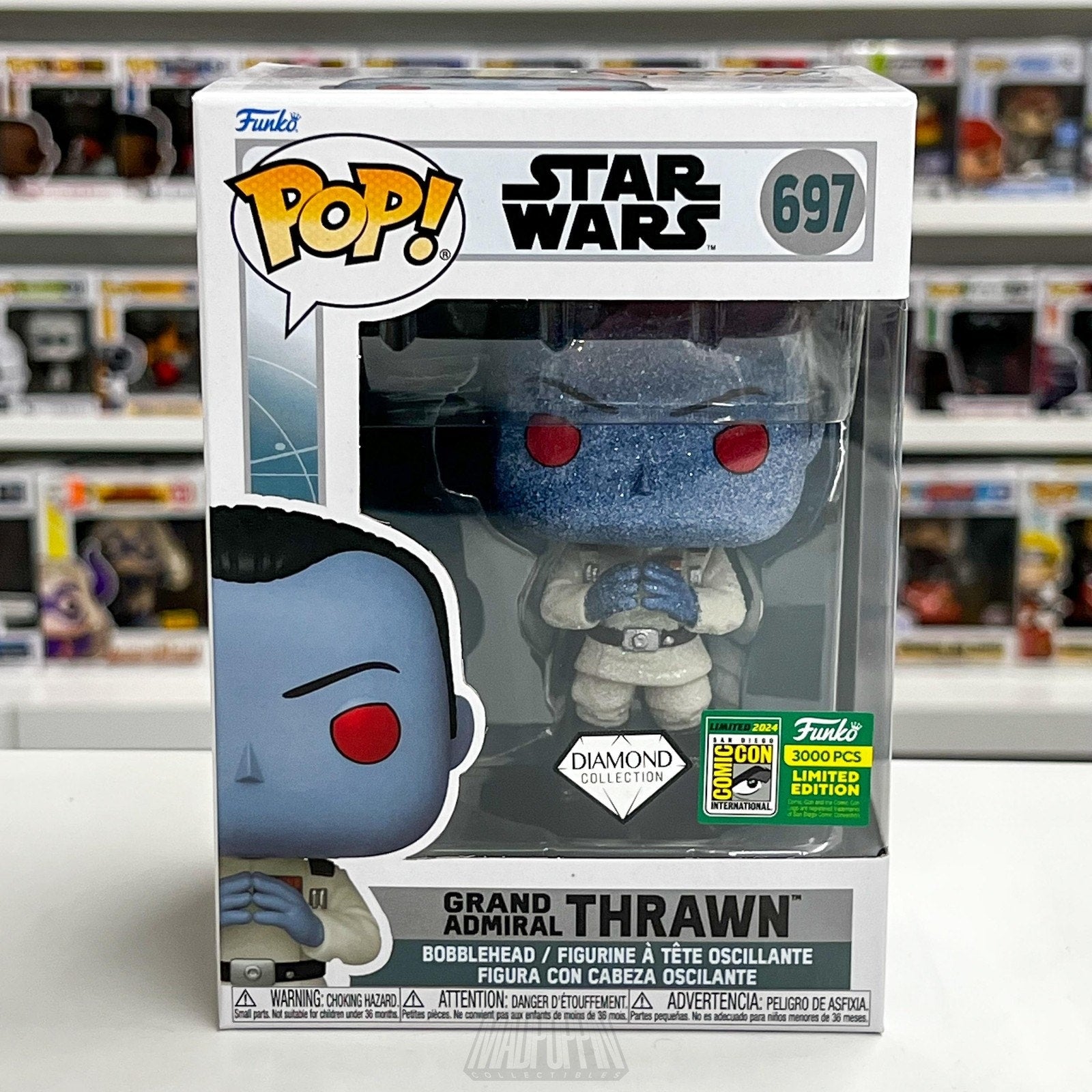 Funko Pop Star Wars Ahsoka Grand Admiral Thrawn Diamond SDCC 697 Vinyl Figure