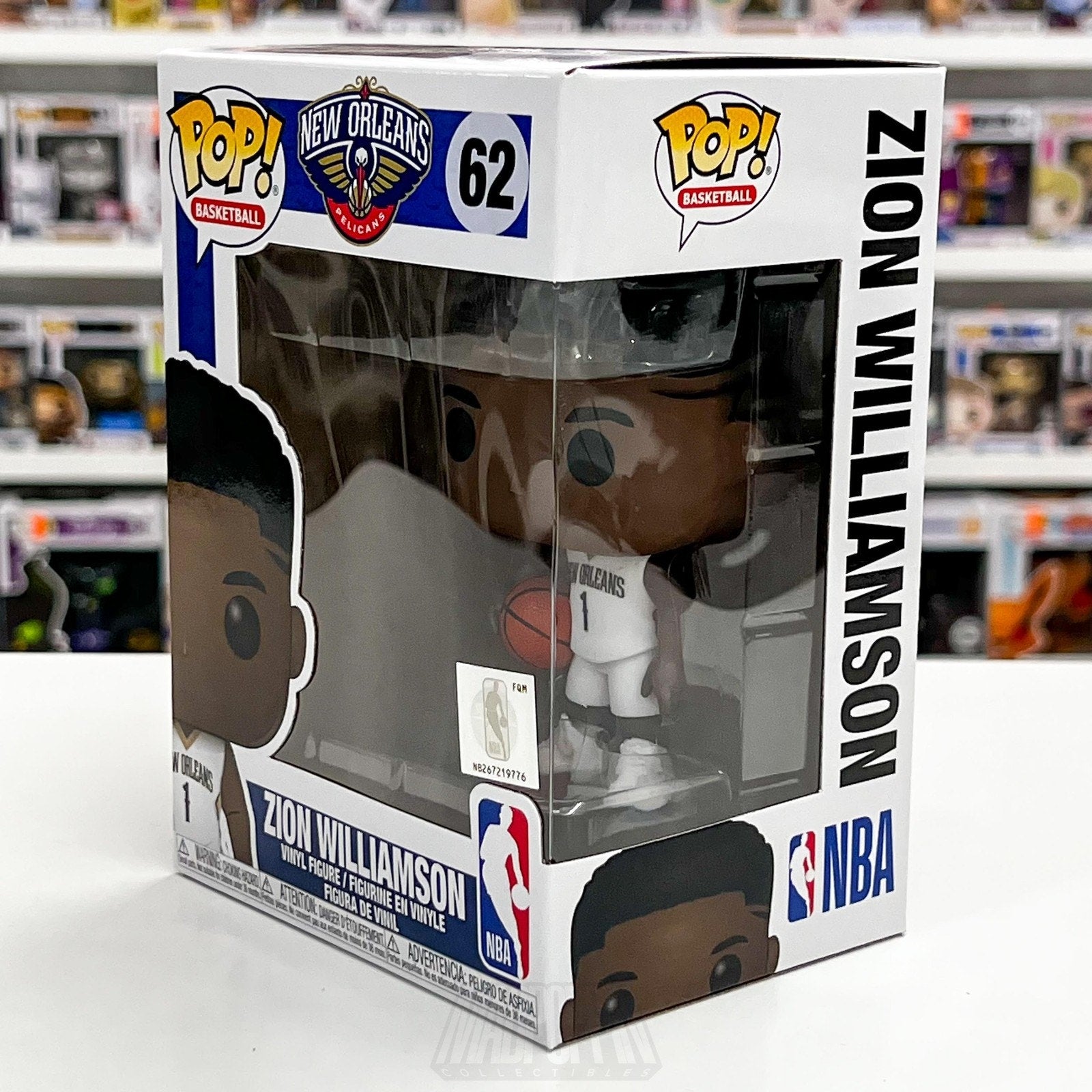 Funko Pop! NBA Zion Williamson #62 New Orleans Pelicans Vinyl Figure Collectible