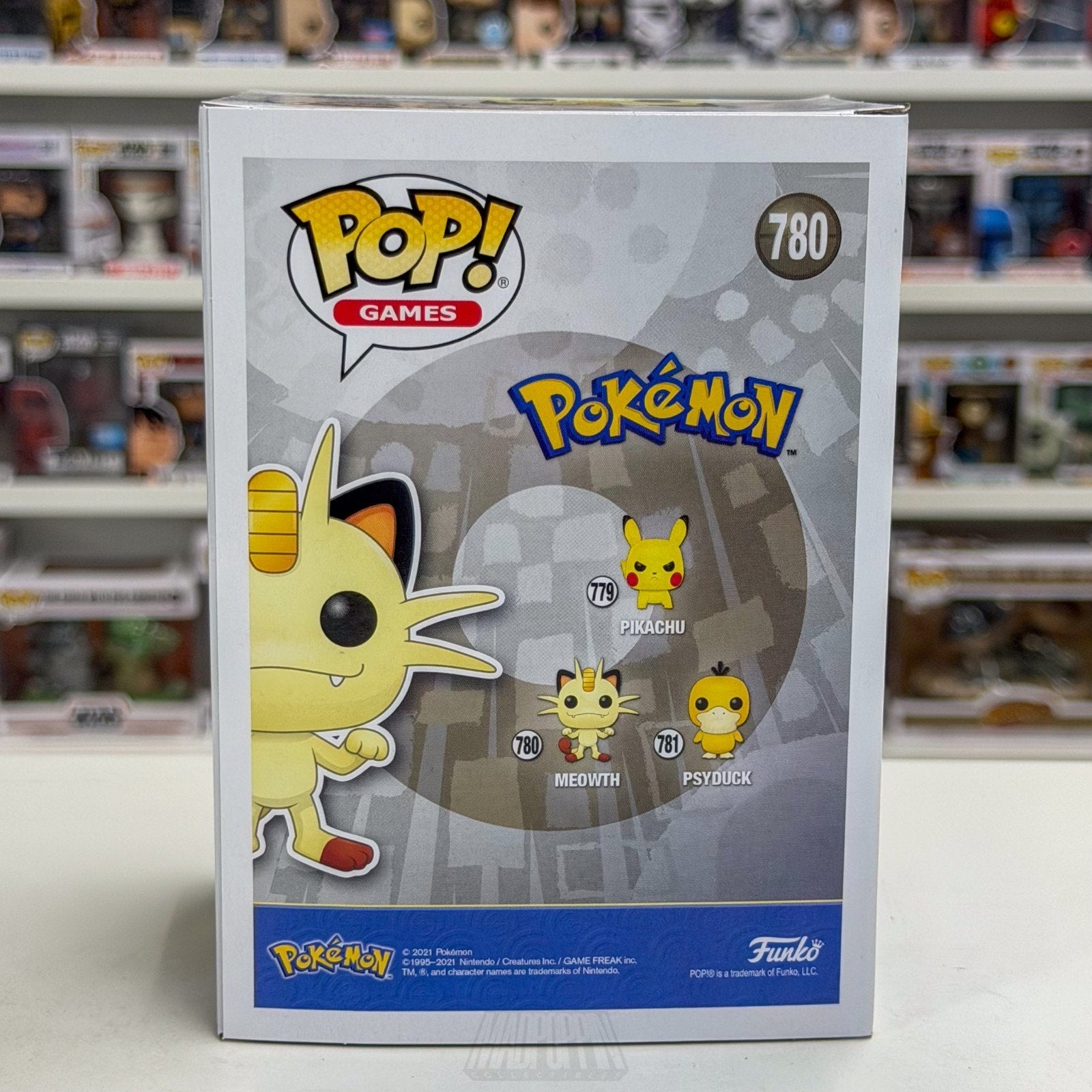 Funko Pop Games Pokemon Meowth 780 Feline Japanese TCG Cards Toy Vinyl Figure