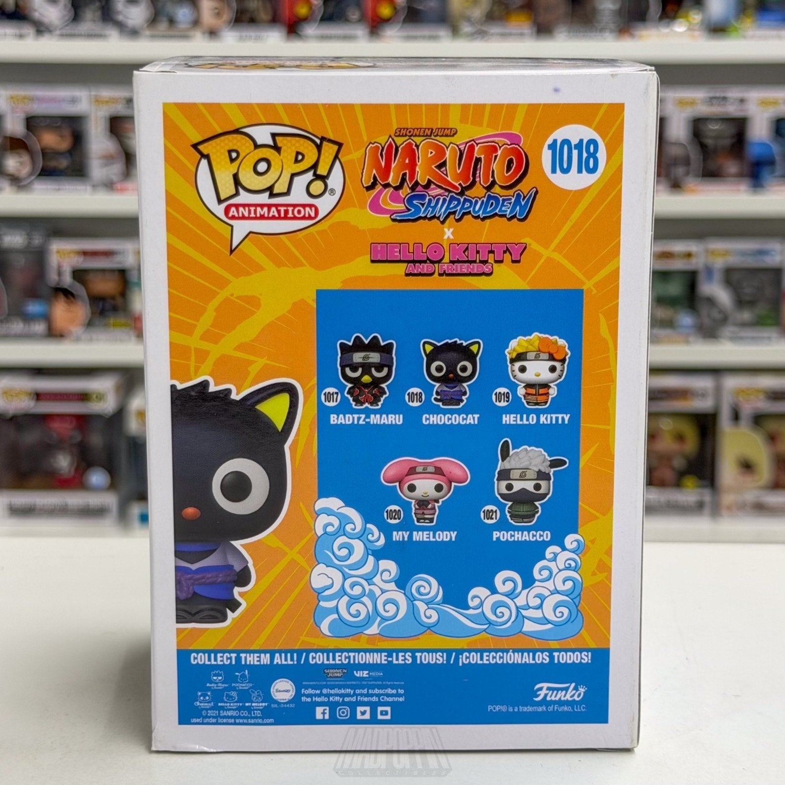 Funko Pop Anime Naruto x Hello Kitty Chococat Flocked FYE 1018 Kawaii Figure