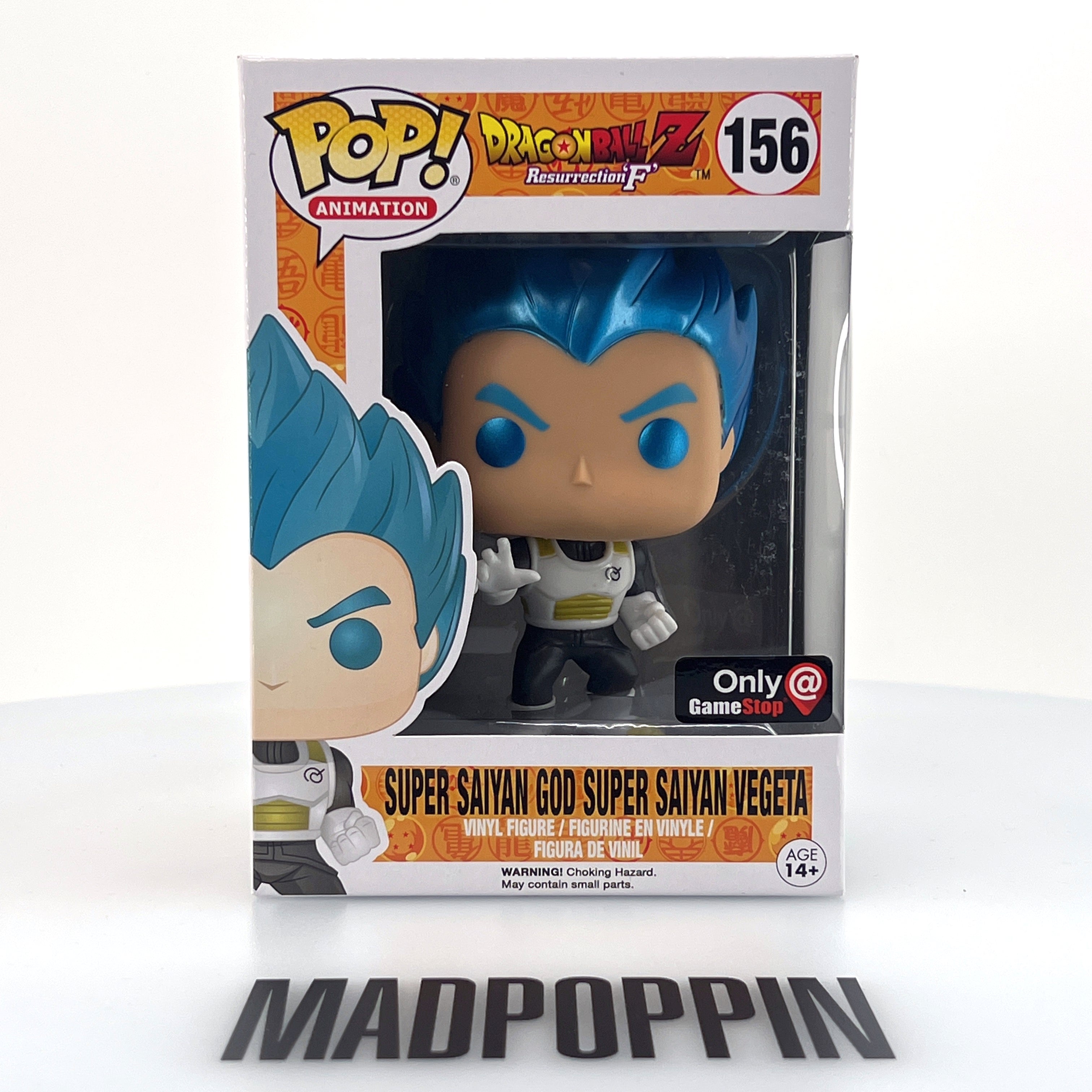 Funko Pop Anime Dragon Ball Z Super Saiyan God Vegeta Metallic GameStop 156