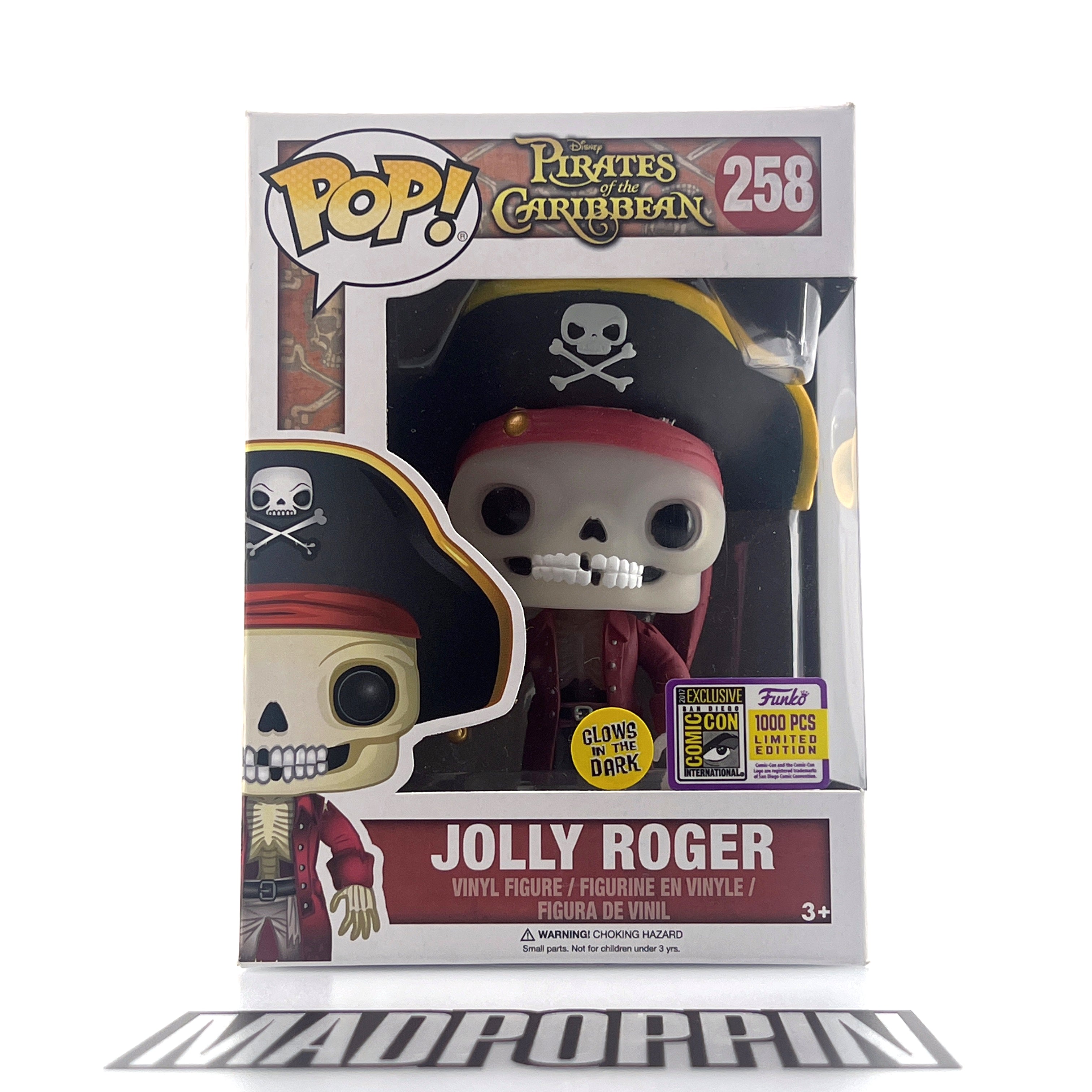 Funko Pop Disney Pirates of the Caribbean Jolly Roger Glow SDCC LE 1,000 pcs #258
