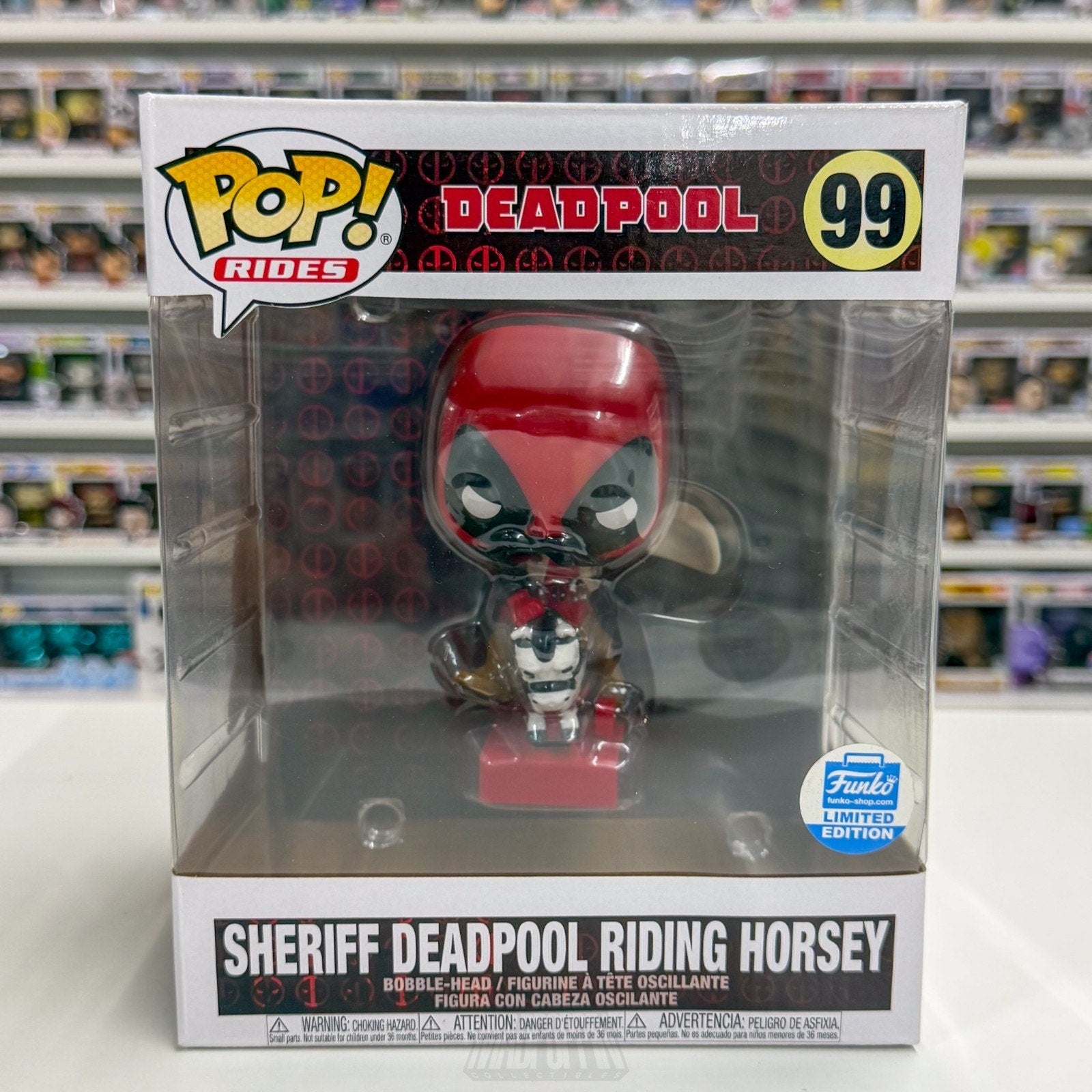 Funko Pop Rides Marvel Sheriff Deadpool Riding Horsey Exclusive 99 Vinyl Figure